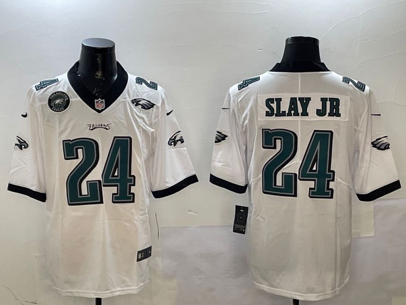 Men Philadelphia Eagles #24 Slay jr White Second generations 2025 Nike Vapor Limited NFL Jersey style 5